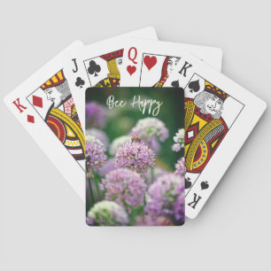 Jeu De Cartes Abeille heureux avec la purple Allium Motivational