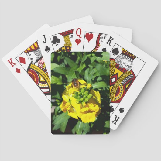 Jeu De Cartes Abeille sur fleurs jaunes (dos)
