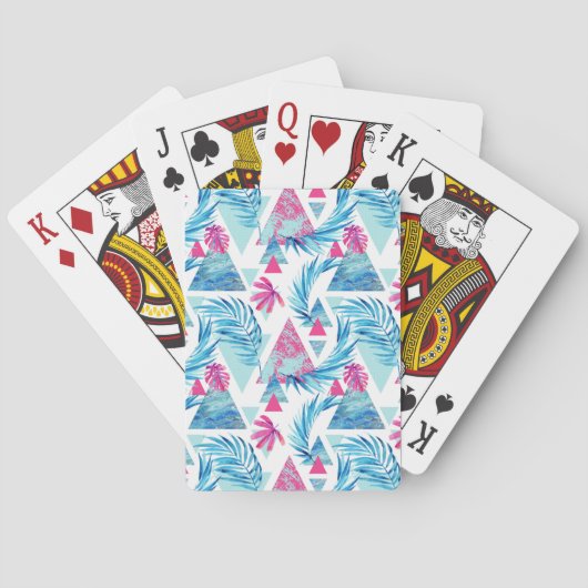 Jeu De Cartes Abstract Watercolor Tropical Leaf Pattern (dos)