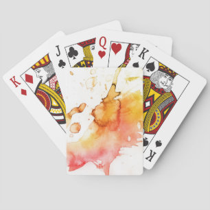 Jeu De Cartes Abstrait aquarelle peint à la main arrière - plan