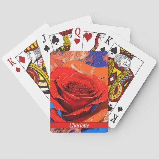 Jeu De Cartes Abstrait artistique Rose marbré (dos)