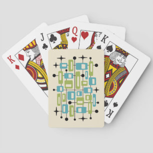 Jeu De Cartes Abstrait Atomique Rétro Milieu de Siècle Moderne C