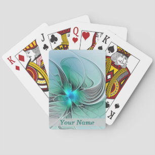 Jeu De Cartes Abstrait Avec Bleu, Moderne Fractal Art Nom