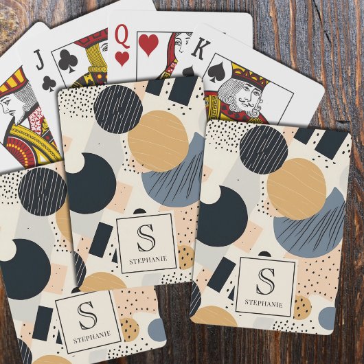 Jeu De Cartes Abstrait Boho Terres Géométriques Formes Monogramm
