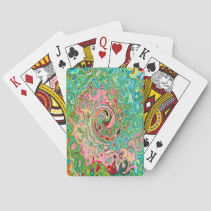 Jeu De Cartes Abstrait Coloré Rétro Psychedélique Tourbillon Arc