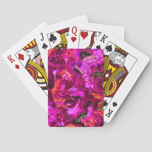 Jeu De Cartes Abstrait Dans Les Purples, Les Oranges Et Les Vert (dos)