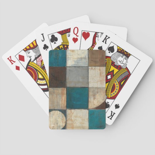 Jeu De Cartes Abstrait en bleu et Brown (dos)