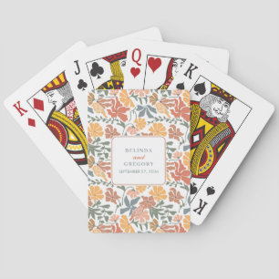 Jeu De Cartes Abstrait Floral & Oiseaux Mi-siècle Mariage modern