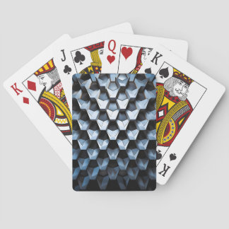 Jeu De Cartes Abstrait Futuriste Bleu Géométrique Métallique