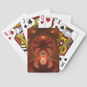 Jeu De Cartes Abstrait lumineux rouge orange moderne Fractal