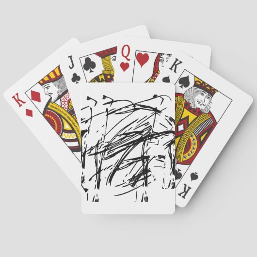 Jeu De Cartes Abstrait noir et blanc (dos)