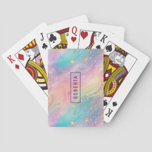 Jeu De Cartes Abstrait Pastel Parties scintillant Motif sans cou