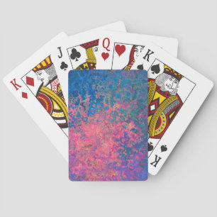 Jeu De Cartes Abstrait, rose, violet et bleu, encre d'alcool