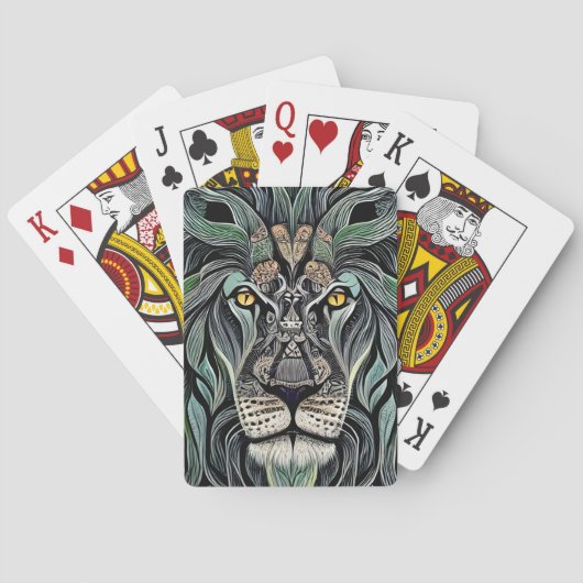 Jeu De Cartes Abstrait Shabby Chic King Lion (dos)
