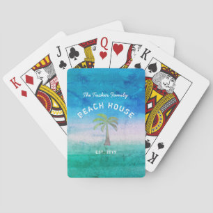 Jeu De Cartes Accueil tropical Ocean Blue Green Beach House