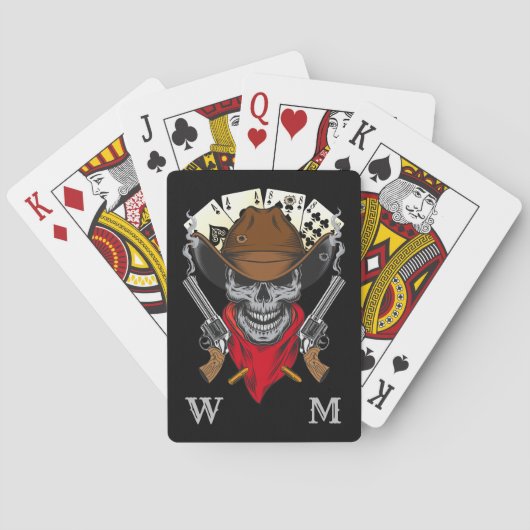 Jeu De Cartes Aces N Eights Dead Man's Hand Cowboy Monogramme (dos)