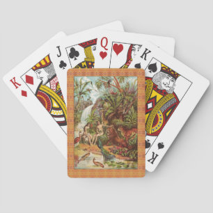 Jeu De Cartes Adam Et Eve Dans Le Jardin Jouant Des Cartes