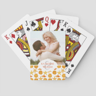 Jeu De Cartes Additionnez votre   nommé la plage qu'orange Shell