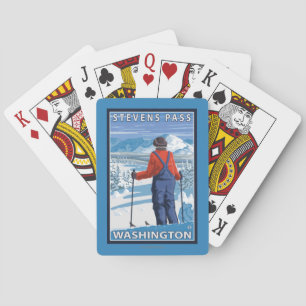 Jeu De Cartes Admirer de skieur - passage de Stevens, Washington