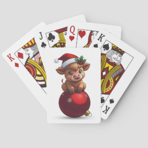 Jeu De Cartes adorable bébé vache des Highlands assis