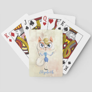 Jeu De Cartes Adorable Cartoon Kitty, Personnalisé Bokeh