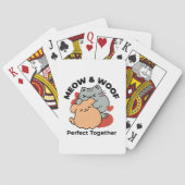 Jeu De Cartes Adorable chat et chien Hug - Meow & Woof Design (dos)