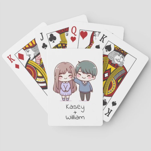 Jeu De Cartes Adorable Couple Chibi Personnalisé (dos)