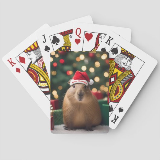 Jeu De Cartes Adorable Noël Capybara, (dos)