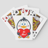Jeu De Cartes Adorable Penguin Holding Be Mine Heart (dos)