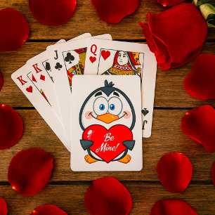 Jeu De Cartes Adorable Penguin Holding Be Mine Heart