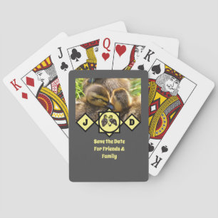 Jeu De Cartes Adorable Twin Ducklings Monogramme Photo
