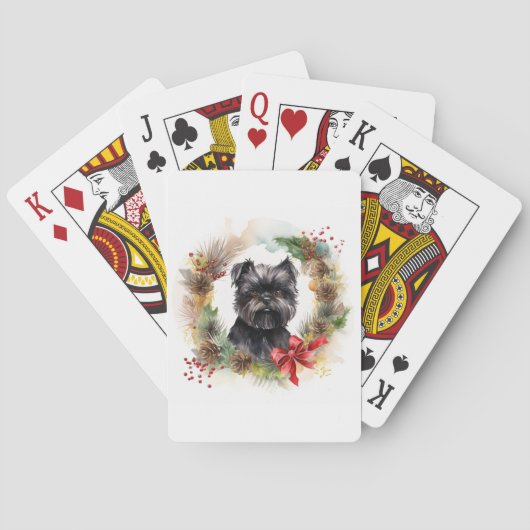 Jeu De Cartes Affenpinscher Christmas Wreath Festive Pup (dos)