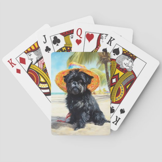 Jeu De Cartes Affenpinscher sur la plage, cadeau d'été pour les (dos)