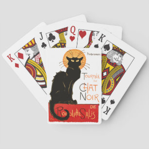 Jeu De Cartes Affiche Classique Chat Noir de Steinlen en Noir