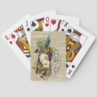 Jeu De Cartes affiche d'anatomie du cerveau floral médical