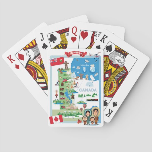 Jeu De Cartes Affiche de bande dessinée de Manitoba Canada (dos)