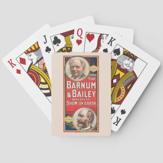 Jeu De Cartes Affiche De Cirque Montrant Des Portraits De Barnum (dos)