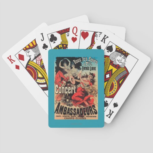 Jeu De Cartes Affiche de concert sur l'avenue De Champs-Elysees (dos)