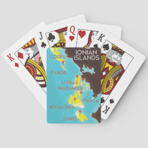 Jeu De Cartes Affiche de la carte des îles Ioniennes.