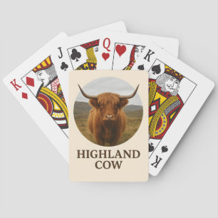 Jeu De Cartes Affiche de portrait de vache des Highlands avec "V