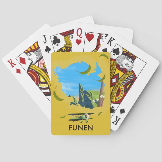 Jeu De Cartes Affiche de voyage carte de Funen, Danemark (dos)