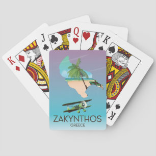Jeu De Cartes Affiche de voyage carte de Zakynthos Grèce