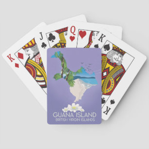 Jeu De Cartes Affiche de voyage de l'île de Guana Îles Vierges b