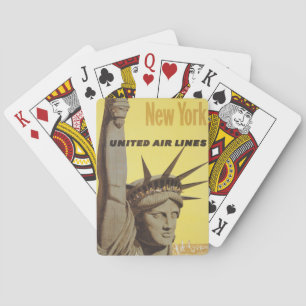 Jeu De Cartes Affiche De Voyage Pour New York, United Air Lines