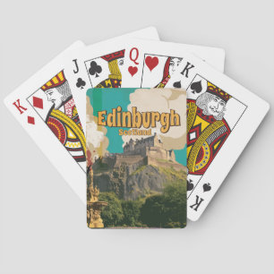 Jeu De Cartes Affiche de voyage vintage d'Édimbourg