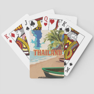 Jeu De Cartes Affiche de voyage vintage Thaïlande