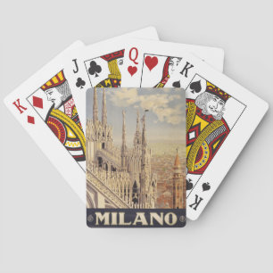 Jeu De Cartes Affiche Vintage voyage De La Cathédrale À Milan, I