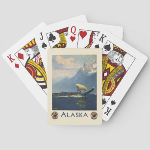 Jeu De Cartes Affiche Vintage voyage pour l'Alaska Pacifique Nor