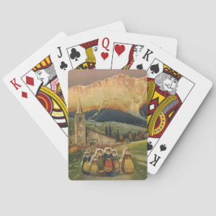 Jeu De Cartes Affiche Vintage voyage Pour Les Abruzzes, Italie.