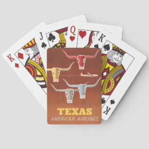 Jeu De Cartes Affiche Voyage Pour American Airlines Vers Texas